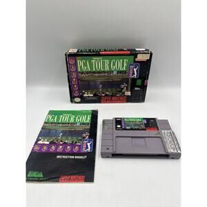 PGA Tour Golf Super Nintendo SNES Complete with Manual VTG Video Game